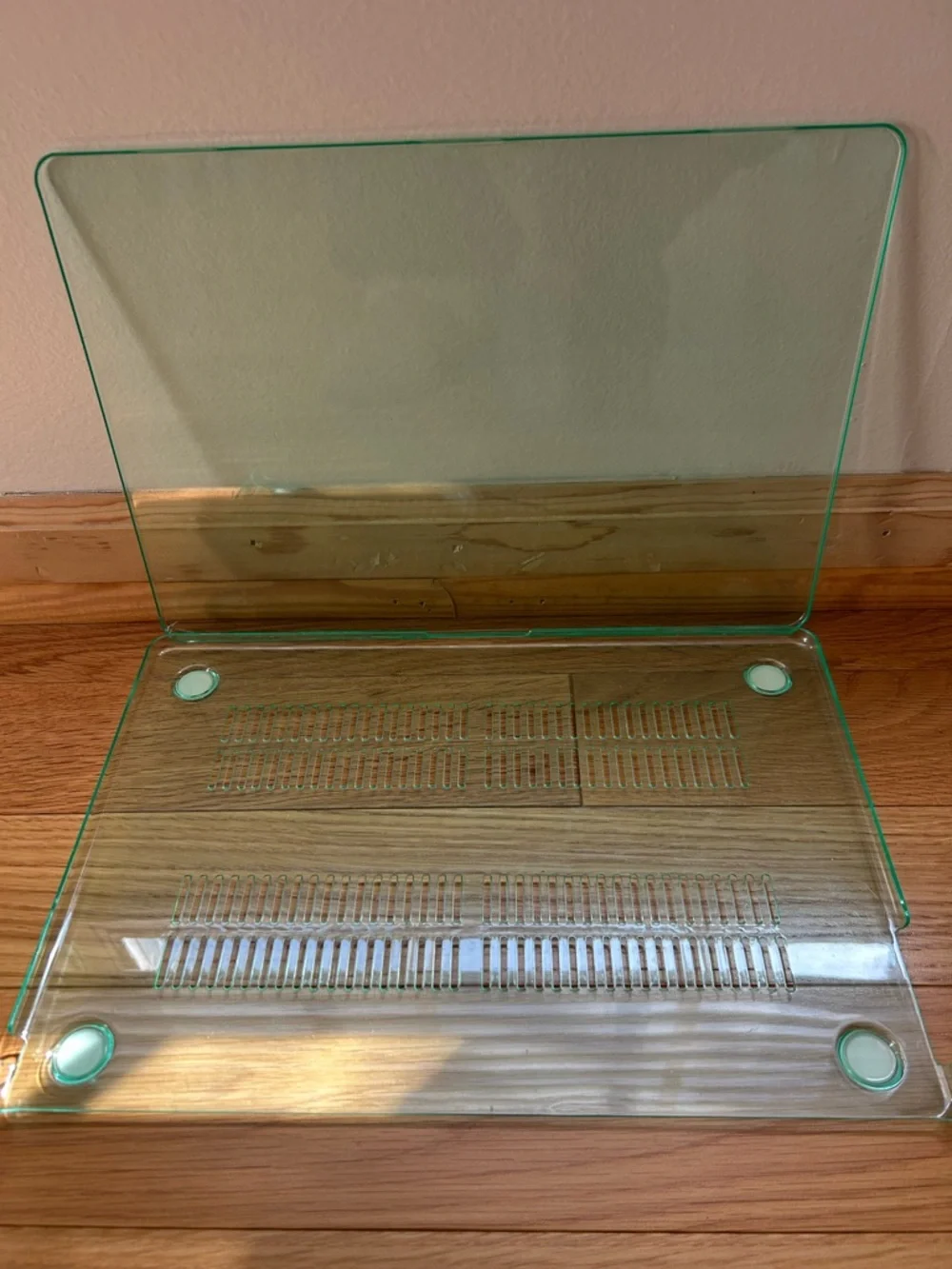 Transparent Green Laptop Cooling Stand Cover - Clear Green